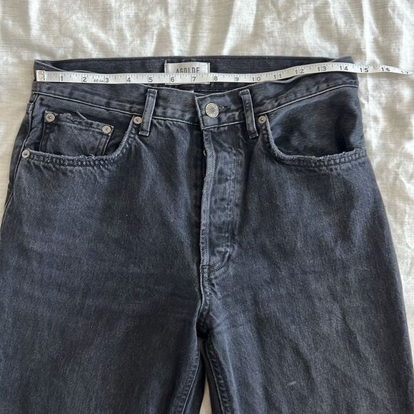 AGOLDE Women’s Black LANA ‘90s High Waist Straight Leg Jeans Size 26 - Picture 7 of 10